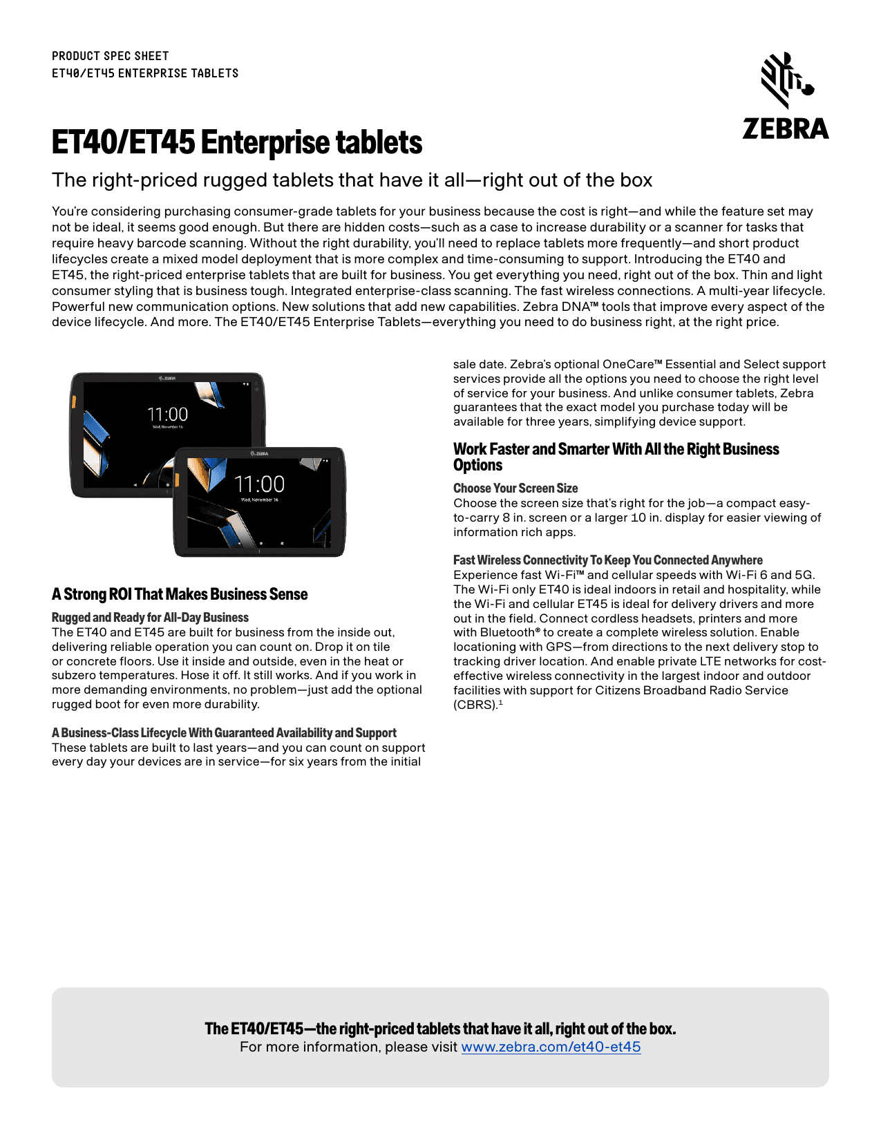 ET40/ET45 ENTERPRISE TABLETS