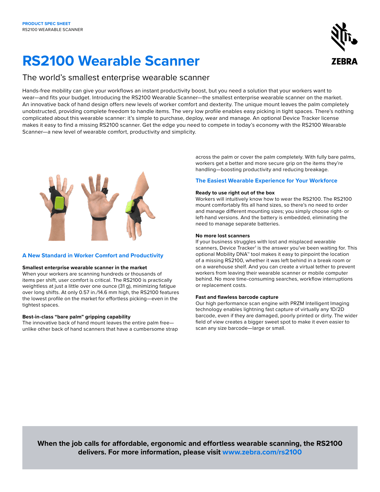 RS2100 WEARABLE SCANNER