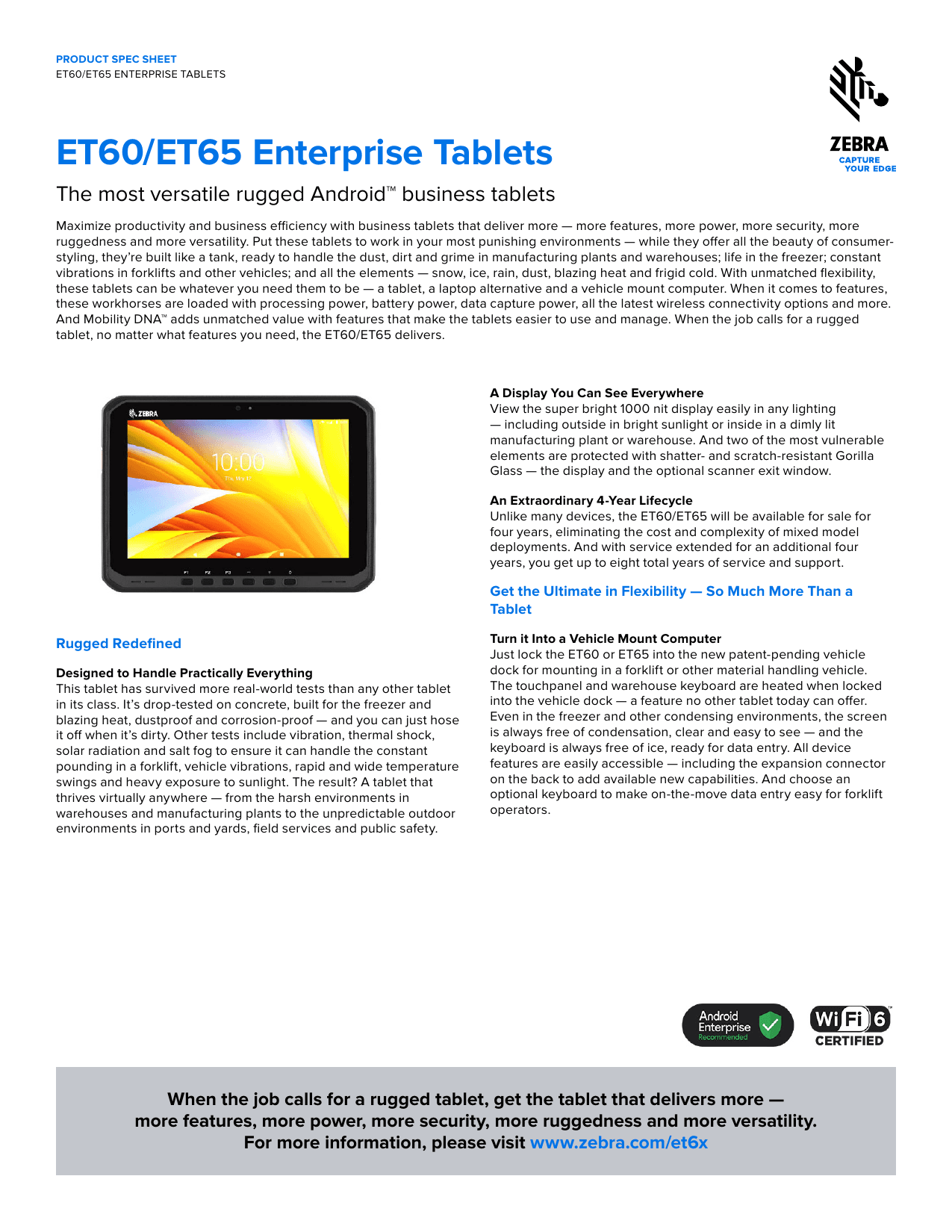 ET60/ET65 ENTERPRISE TABLETS