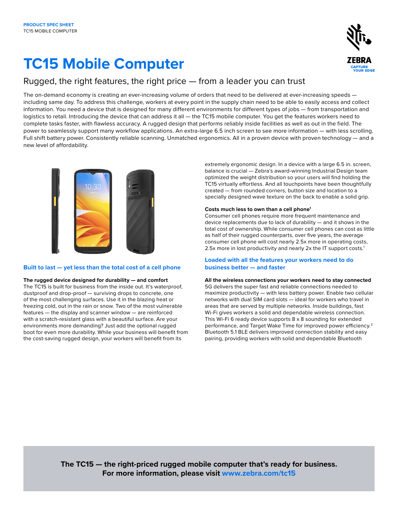 TC15 MOBILE COMPUTER - Mobile Computer | ทวีทรัพย์