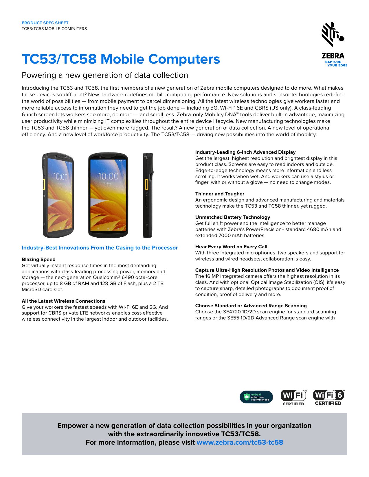 TC53/TC58 MOBILE COMPUTERS