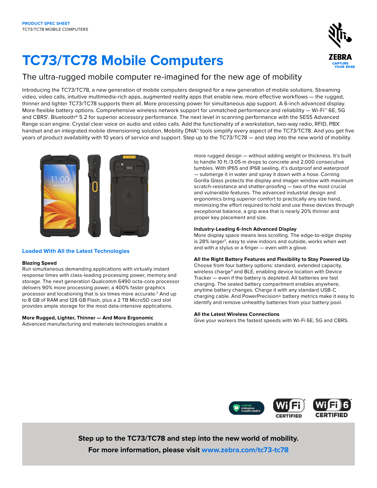 TC73/TC78 MOBILE COMPUTERS