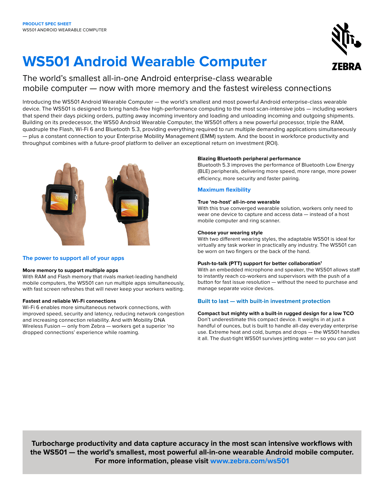 WS501 ANDROID WEARABLE COMPUTER
